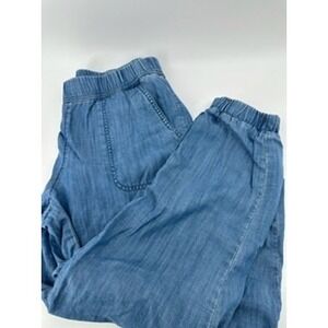 Talbots Jogger Pants XS Blue Denim Lyocell Blend Elastic Waist‎ Casual